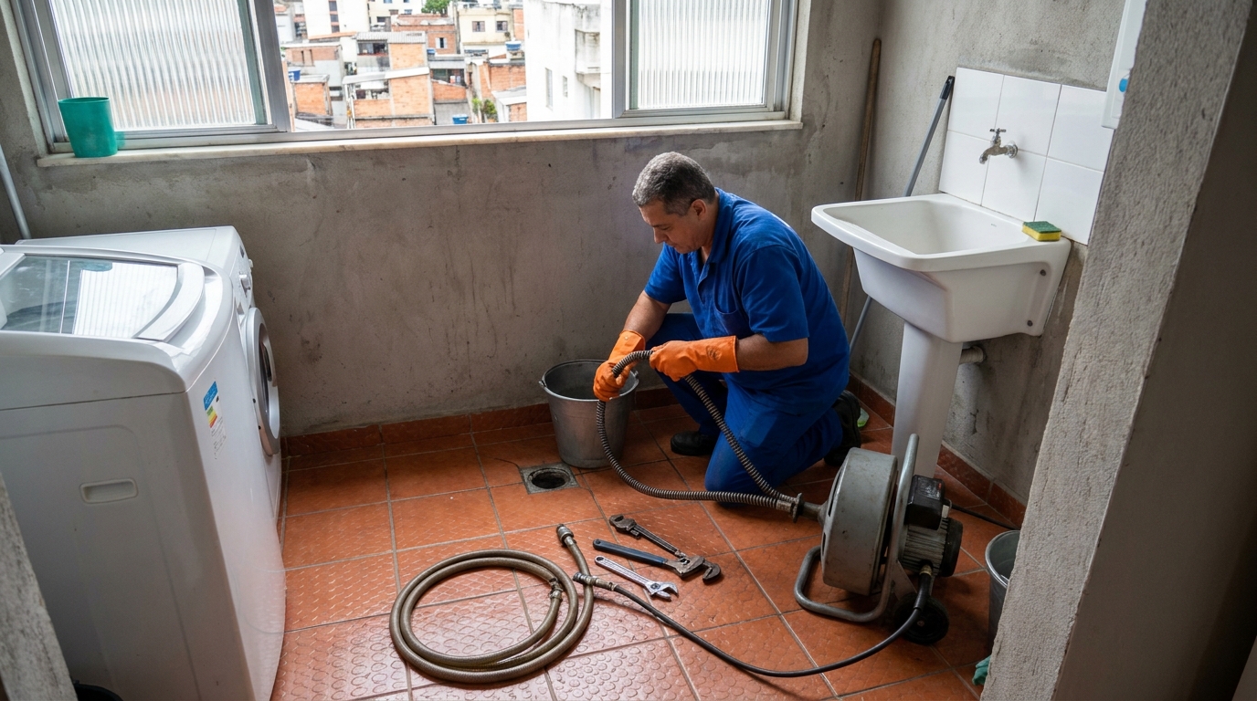 Desentupimento de ralo com equipamento em Campos dos Goytacazes‑RJ