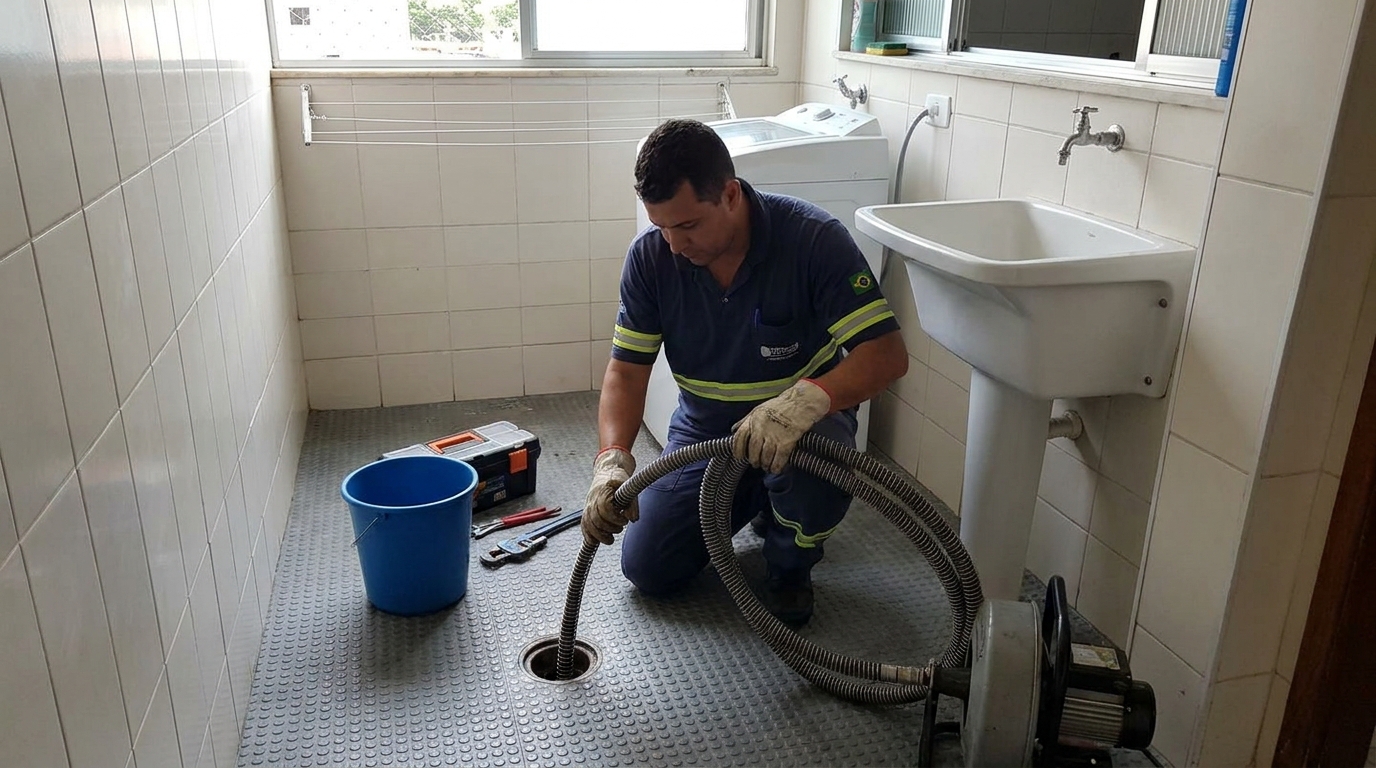 Desentupimento de ralo residencial em Campos dos Goytacazes‑RJ
